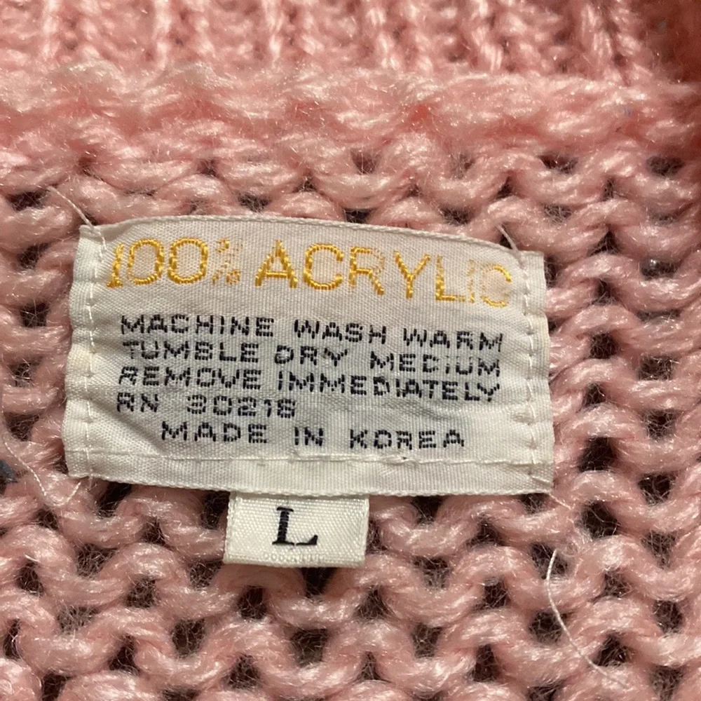 Vintage crochet acrylic sweater cardigan